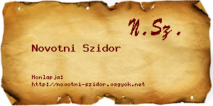 Novotni Szidor névjegykártya